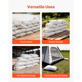Heavy Duty Sand Bags, 50Pack 14" x 26", Empty Sandbags for Flooding with Tie Strings, Woven Polypropylene Sand Bag with 1600 Hours of UV Protection