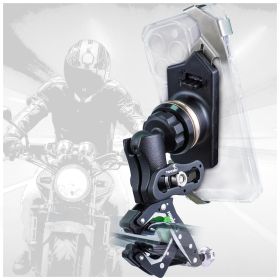 TAKEWAY Clampod HAWK1-PH05 Phone Mounts Holder, Motorcycle and Various Vehicles Handlebar Clamp Base, Adjustable, Stable, Double Socket Arm