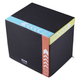 3 in 1 Plyometric Jump Box, 20/18/16 Inch Cotton Plyo Box, Platform & Jumping Agility Box
