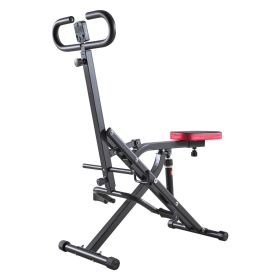 Squat Machine, Deep Squat Rowing Machine for Home, Easy Setup & Foldable Exercise Equipment, Glute Trainer Machine with 12-Gear Adjustable Resistance