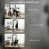 Smith Machine, Multi-Functional Power Cage w/ Adjustable Bench, Barbell Bar, Cable Pulley System, 15-Level Squat Rack