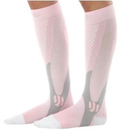 Compression Socks For Men&Women Best Graduated Athletic Fit For Running Flight Travel Boost Stamina Circulation&Recovery Socks (Option: Pink-S M)