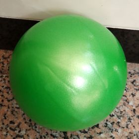 Mini Exercise Pilates Yoga Balls Small Bender For Home Stability Squishy Training Physical Therapy Improves Balance With Inflatable Straw 9.8 Inch (Color: GREEN)