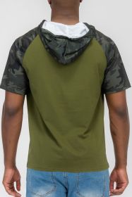 SHORT SLEEVE CAMO COLOR BLOCK (Color: RED CAMO, size: 2XL)