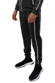 Mens Active Wear Running Track Pant Joggers (Color: Black, size: S)