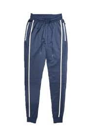 Mens Active Wear Running Track Pant Joggers (Color: NAVY, size: XL)