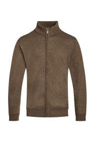 Weiv Mens Solid Full Zip Sweater (Color: Brown, size: 2XL)