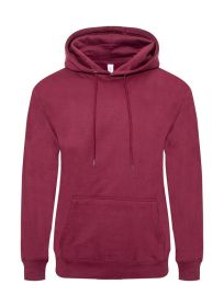 Fleece Pullover Hoodie (Color: Burgundy, size: 3XL)
