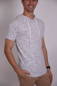 LIGHT WEIGHT TRIBLEND SHORT SLEEVES HOODIE (Color: White, size: S)