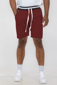 Weiv Mens French Terry Sweat Short (Color: Burgundy, size: 3XL)