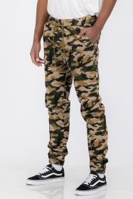 Weiv Mens Solid Stretch Cargo Jogger (Color: CAMO, size: XL)