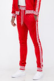 Velour Status Detail Jogger (Color: RED WHITE, size: M)