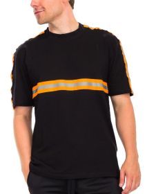 REFLECTIVE T-SHIRT (Color: black orange, size: M)