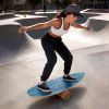 Wooden Balancing Board with Cork Roller and Storage Rack to Exercise