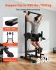 Pull Up Bar, 330 LBS Power Tower Dip Station, Workout Dip Station with H-Shaped Stable Base & Back Pad